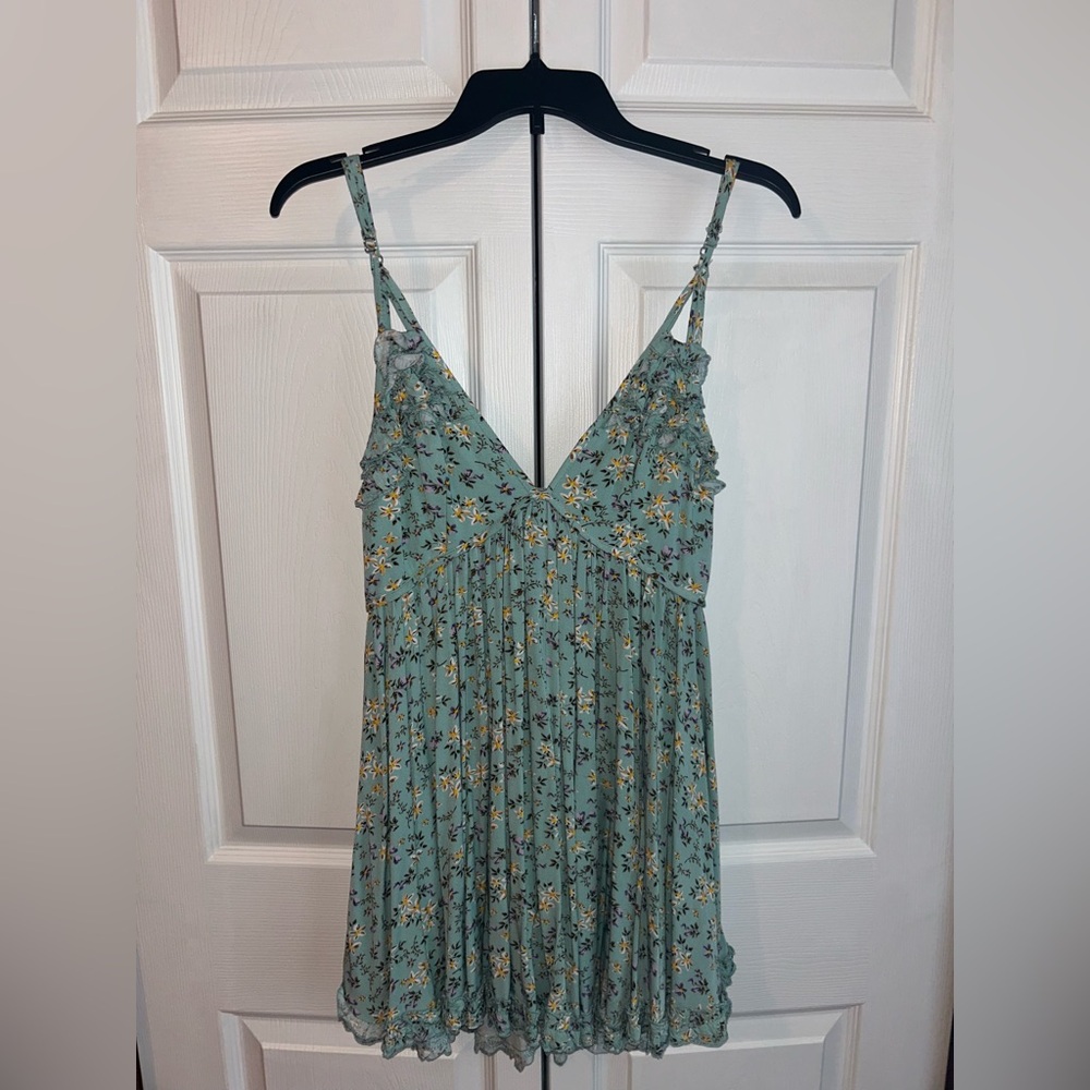 Angel Biba Green and Yellow Floral Dress